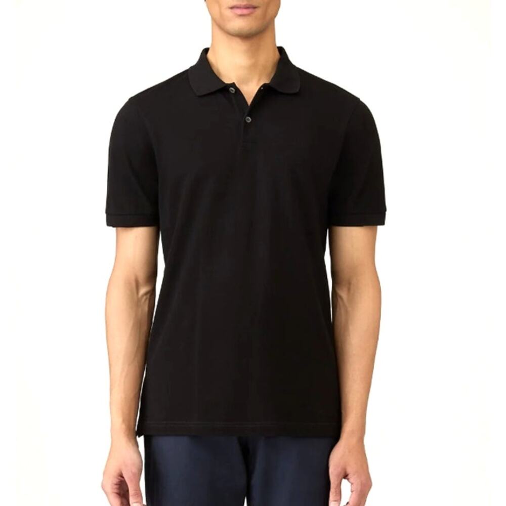 Sunspel Piqué Polo Shirt Black Size L